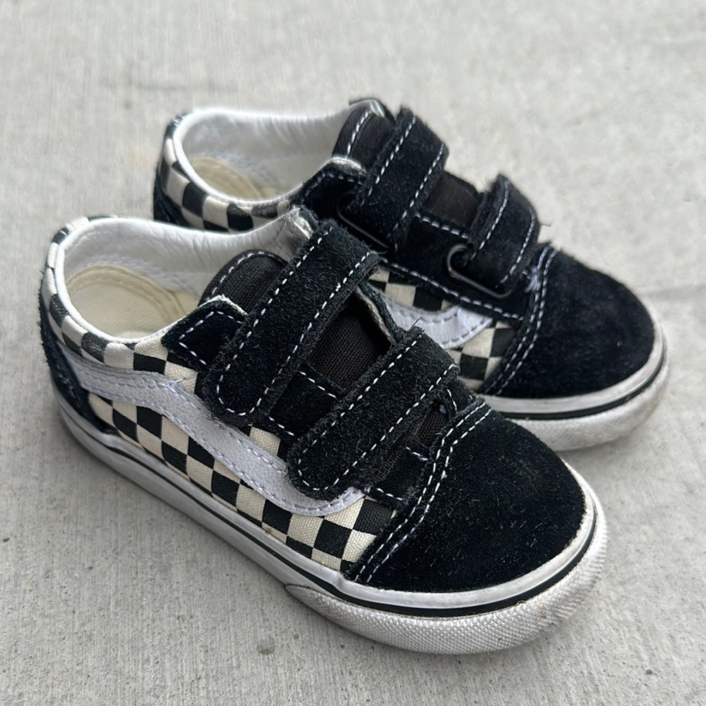 Toddler Vans Old Skool Black and White Checkered Shoes